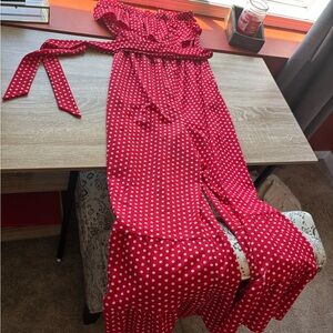 Red Polka Dot Maxi Dress